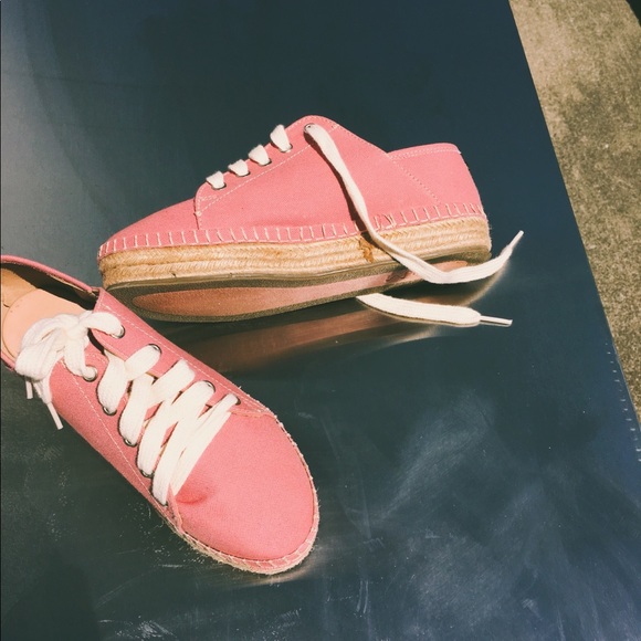 canvas/leather pink sneakers - Picture 3 of 5